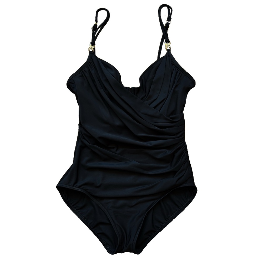 Miraclesuit black one piece swimsuit size L